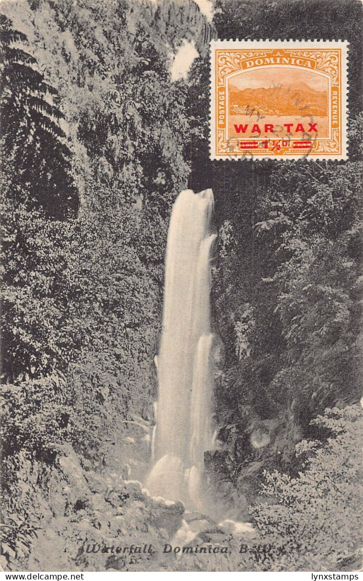 Dominica Waterfall vintage postcard