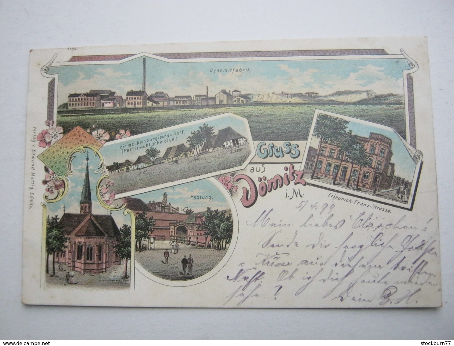 DÖMITZ ,Seltene Karte um 1899 mit Marke + Stempel