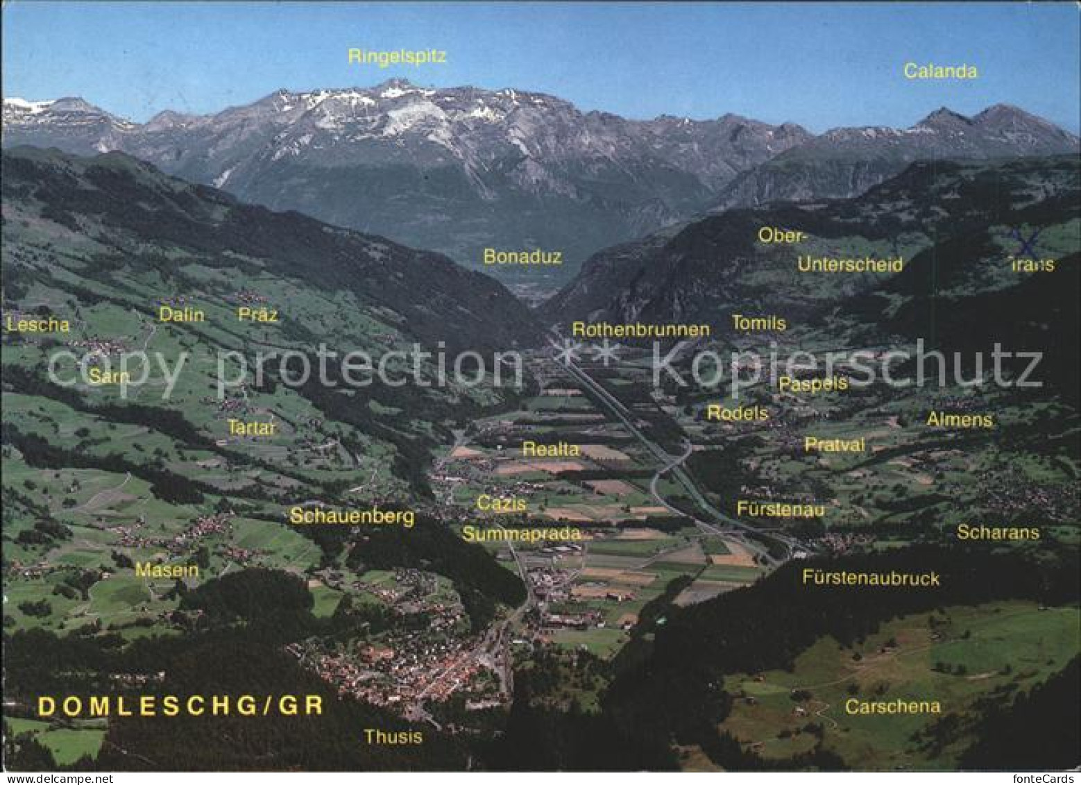 Domleschg GR Panoramakarte