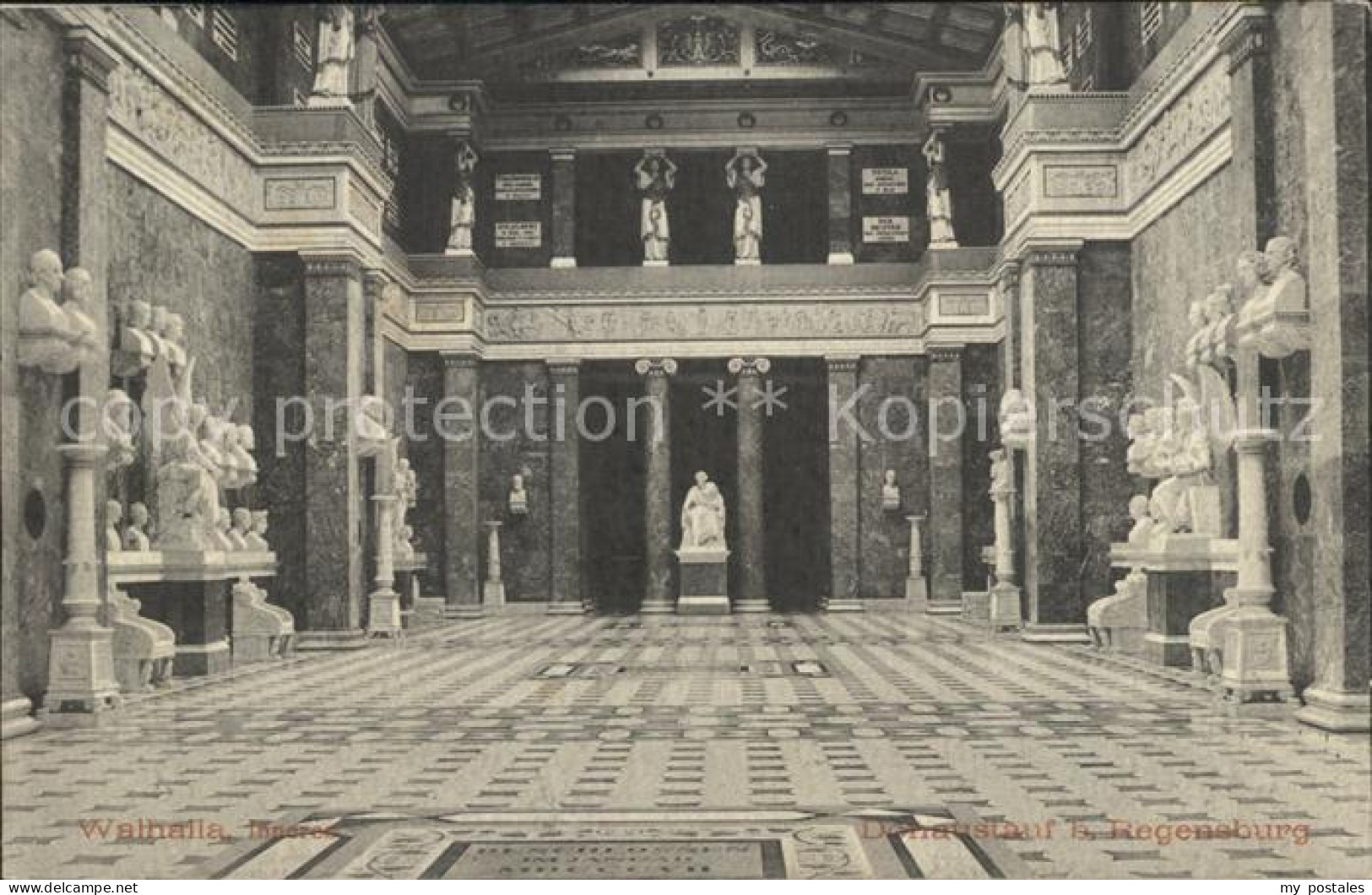 Donaustauf Walhalla Gedenkstaette Inneres Buesten Statuen