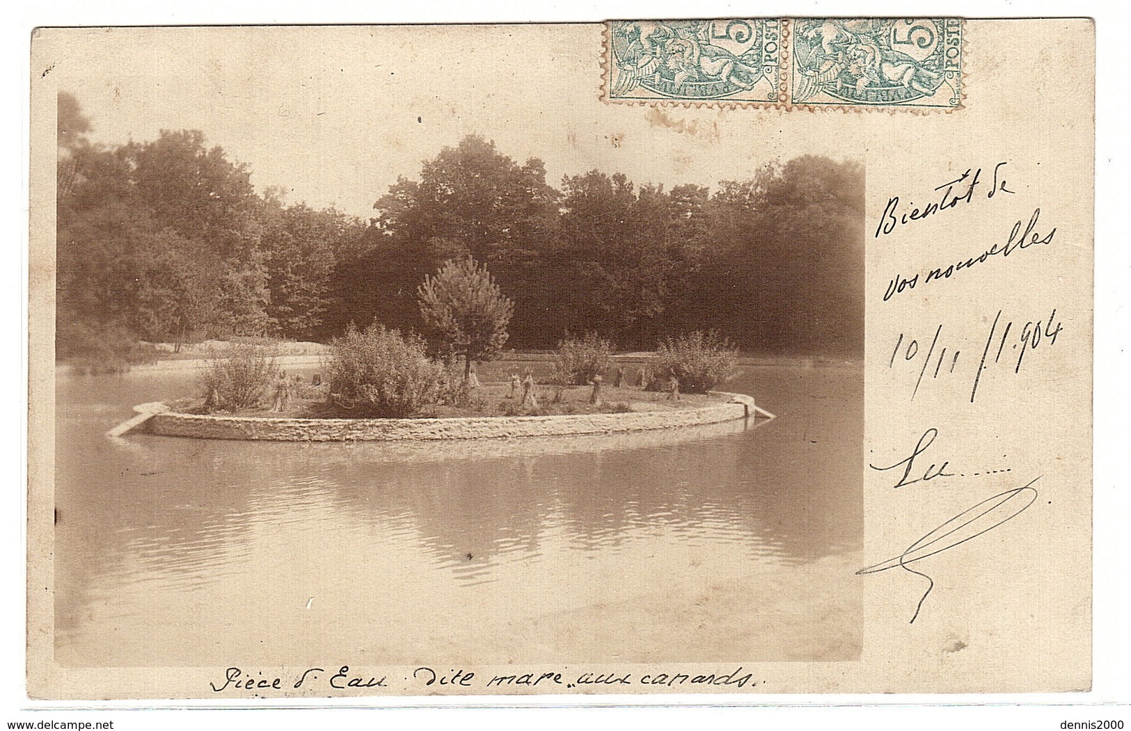 DONNEMARIE EN MONTOIS (77) - DONNEMARIE DONTILLY - CARTE PHOTO - Pièce d' Eau - Oblit. Donnemarie en Montois