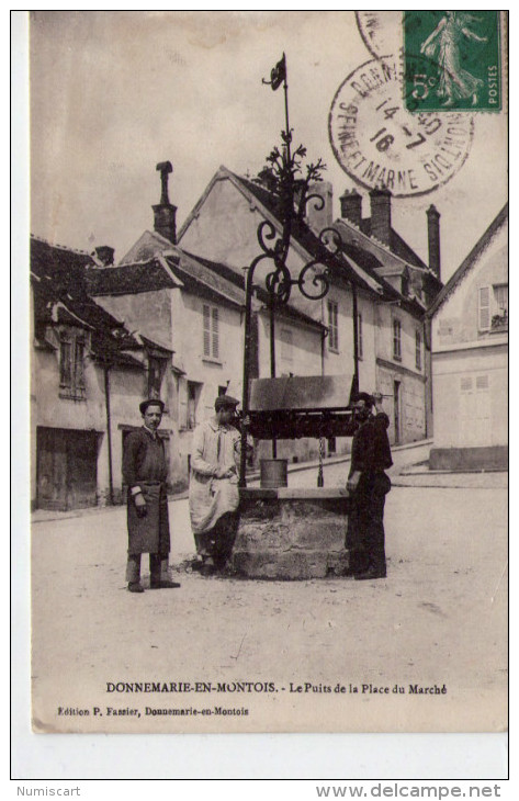 Donnemarie-en-Montois.. Donnemarie-Dontilly.. animée.. le Puits de la Place du Marché