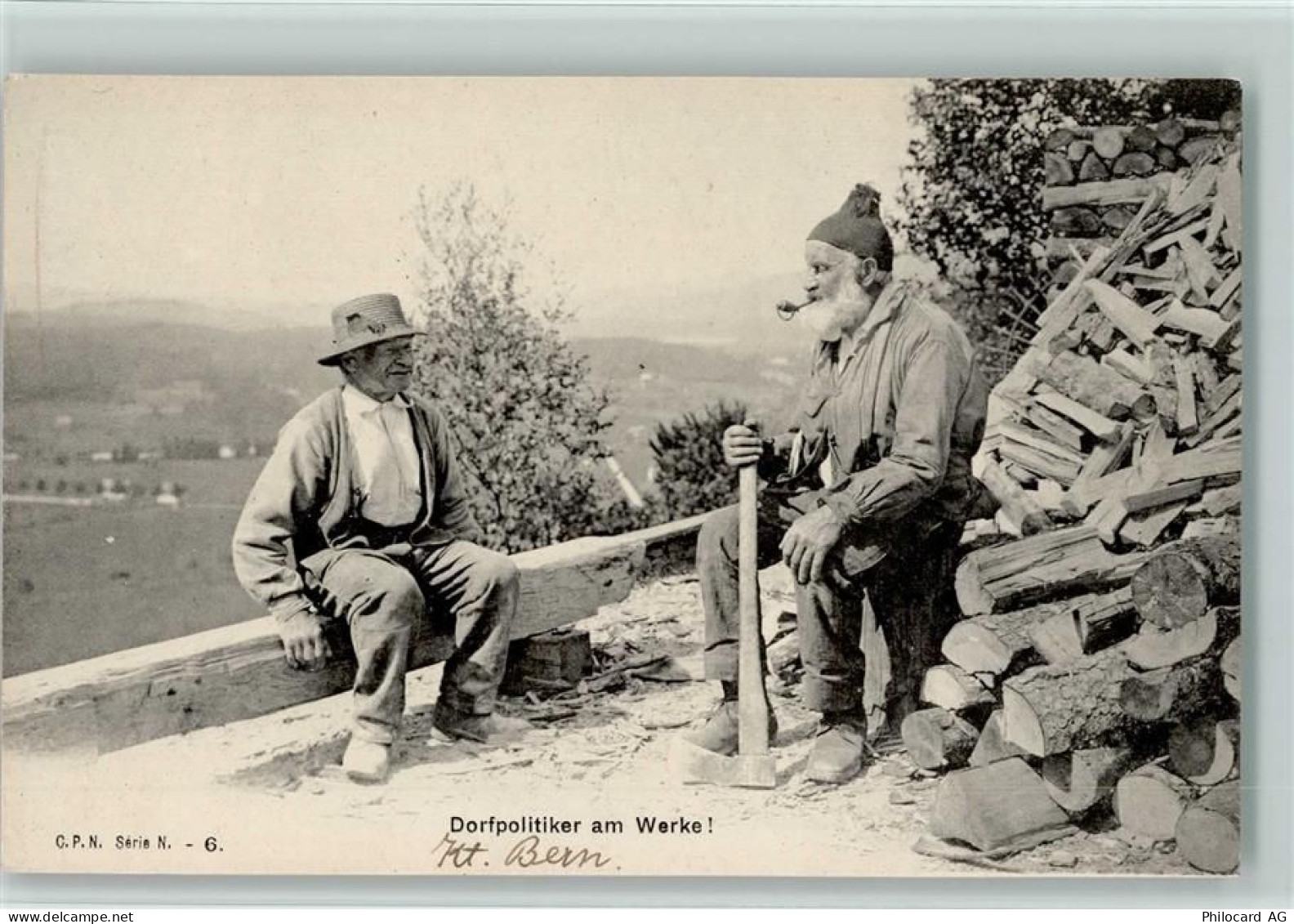 Dorfpolitiker am Werk Zwei alte Männer Pfeife - 11092766