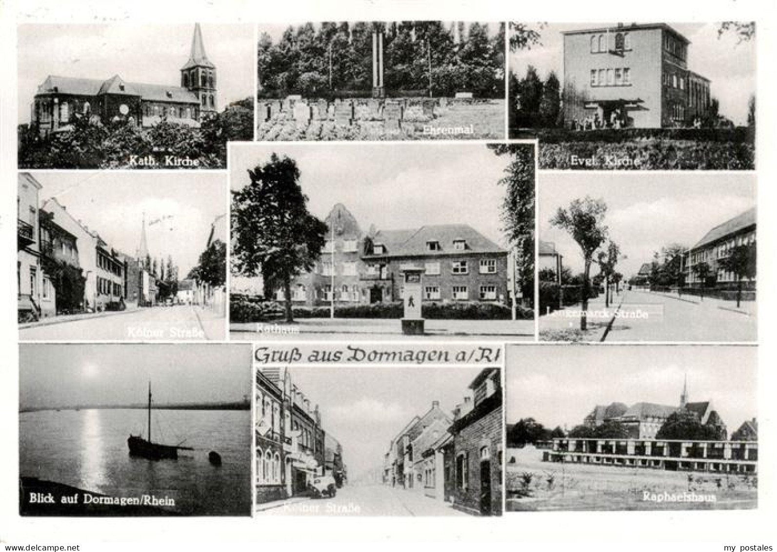 Dormagen Kath Kirche Ehrenmal Ev Kirche Koelner Strasse Rathaus Langemark Strass