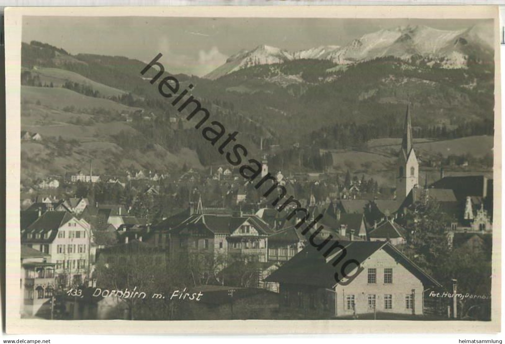 Dornbirn mit First - Foto-Ansichtskarte - Verlag Foto Heim Dornbirn 30er Jahre