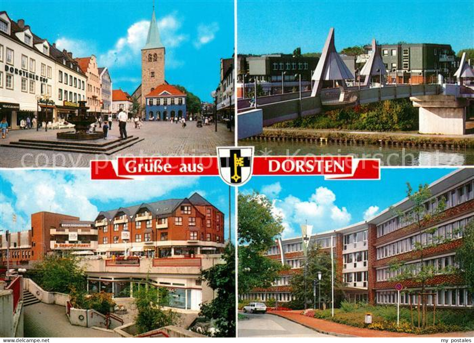 Dorsten Stadtansichten Brunnen Rathaus