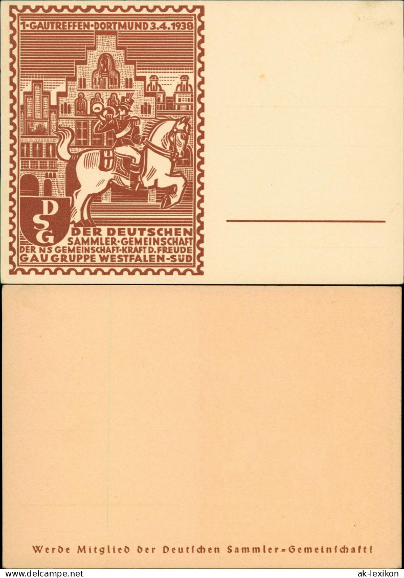 Dortmund Künstlerkarte Deutsche Sammlergemeinschaft Dortmund 1938