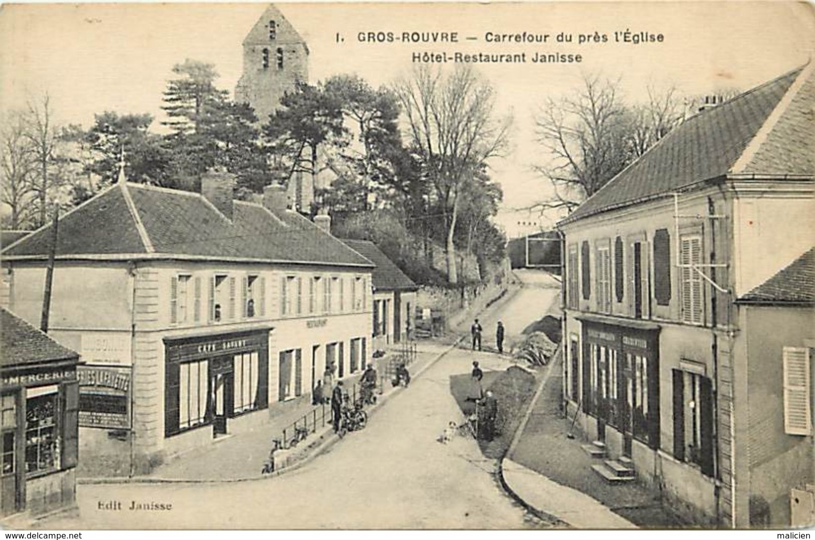 - dpts div.-ref-WW882- yvelines - gros rouvre - hotel restaurant janisse - cafe savary - mercerie - charcuterie -travaux