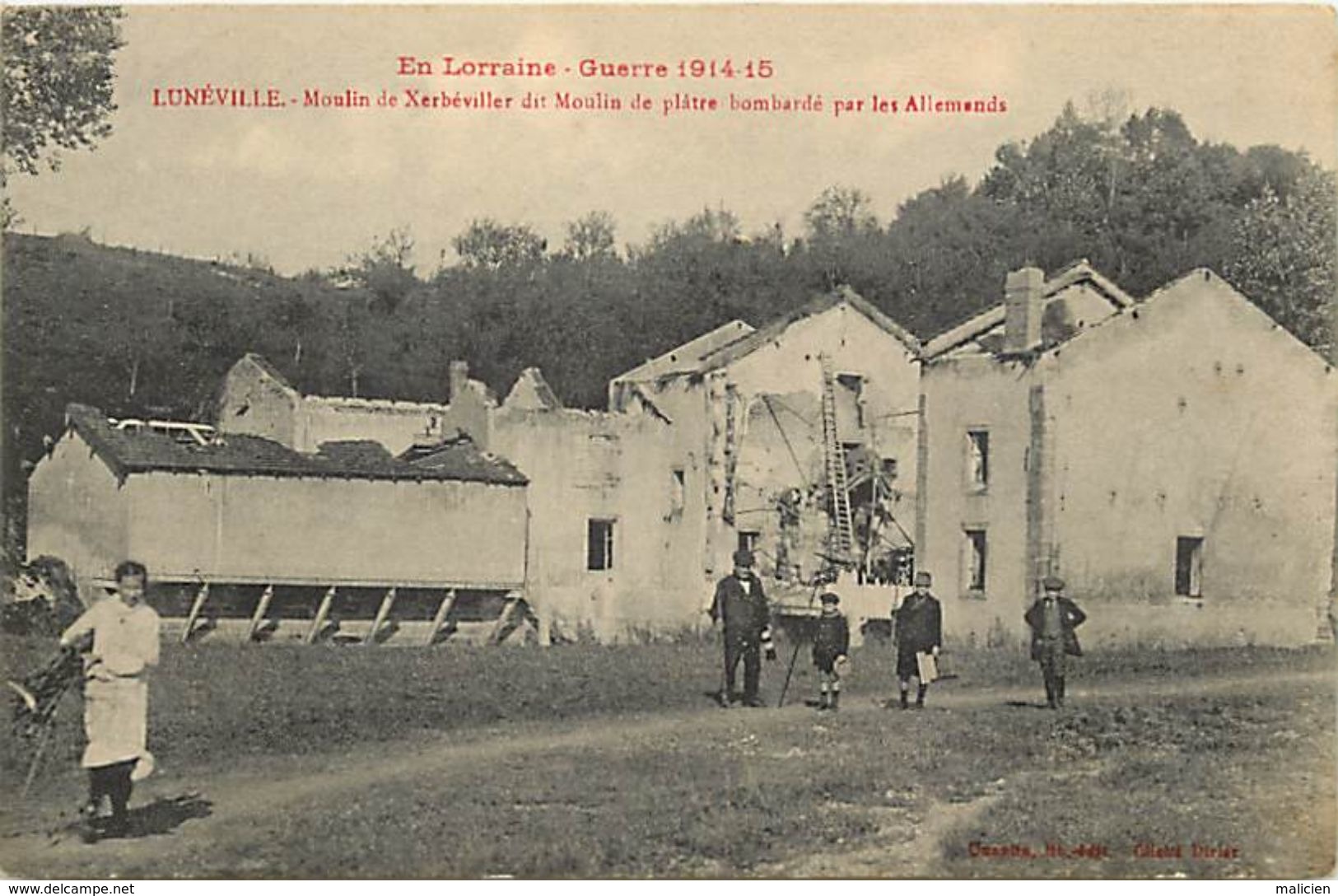 -dpts div.-ref-YY148- meurthe et moselle - luneville - moulin de platre de xerbewiller - moulins a platre - guerre 14-