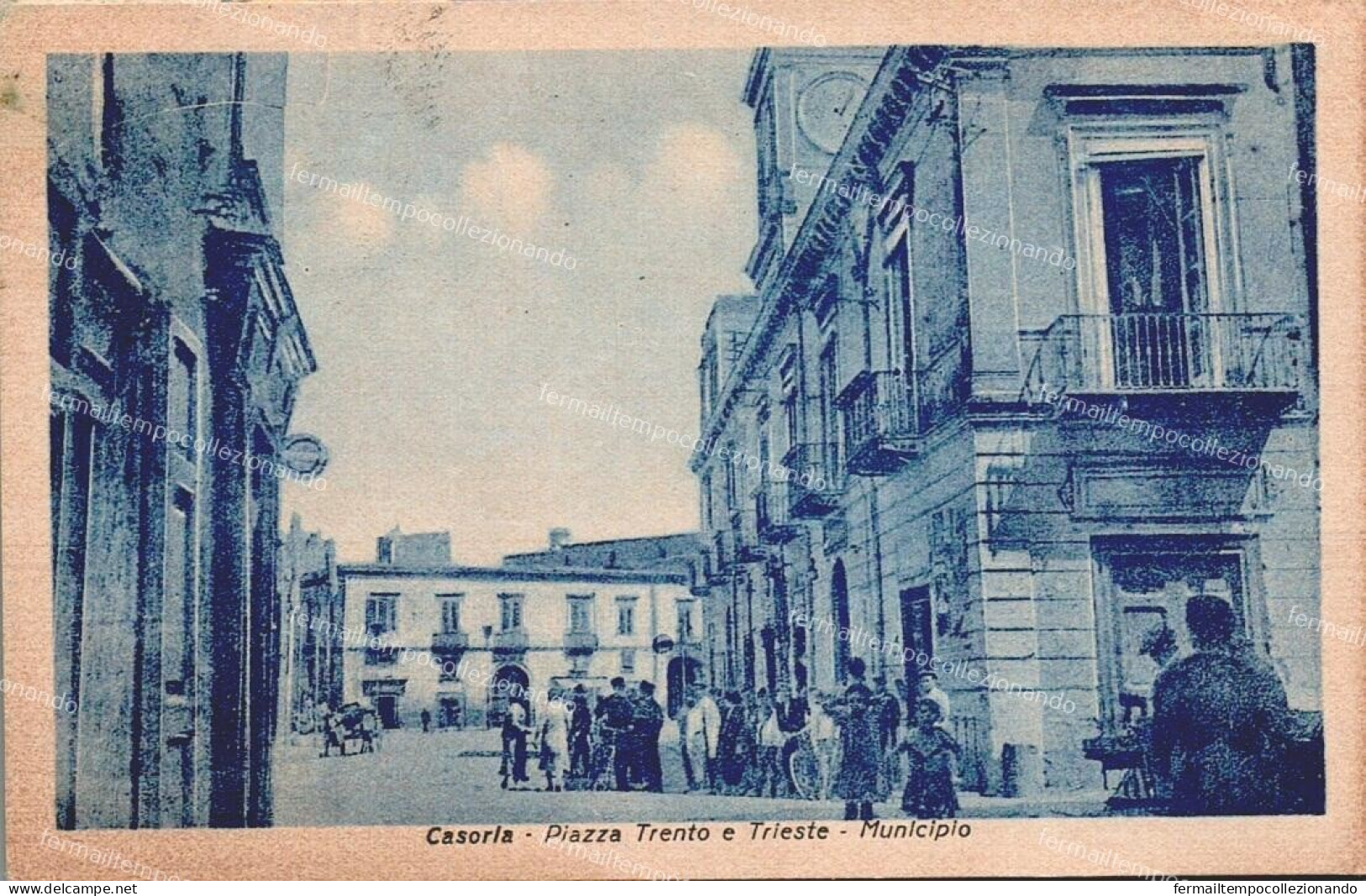 dq514 cartolina casoria piazza trento e trieste municipio provincia di napoli