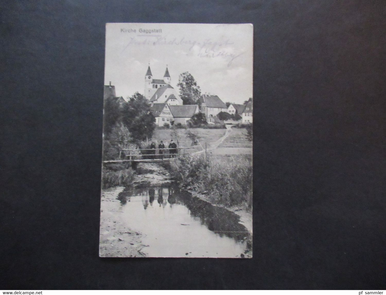 DR 1919 AK Kirche gaggstatt Post Kirchberg Jagst nach Detmold Verlag Fr. Bauer Kirchberg