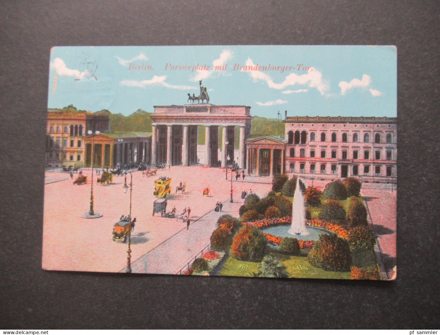 DR AK 1913 Berlin Pariserplatz mit Brandenburger Tor / Brillant No.36  Gitterstempel Berlin SW 19 nach Österreich Wien I