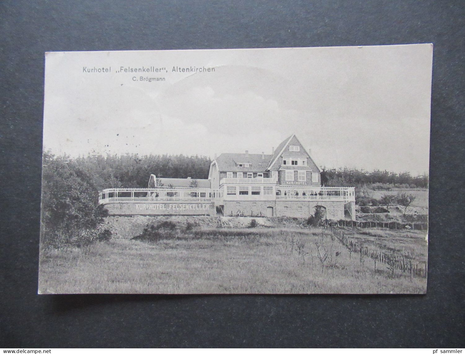 DR AK 1914 Kurhotel "Felsenkeller" Altenkirchen C. Brögmann / Westerwald / Gitterstempel Altenkirchen (Westerwald)