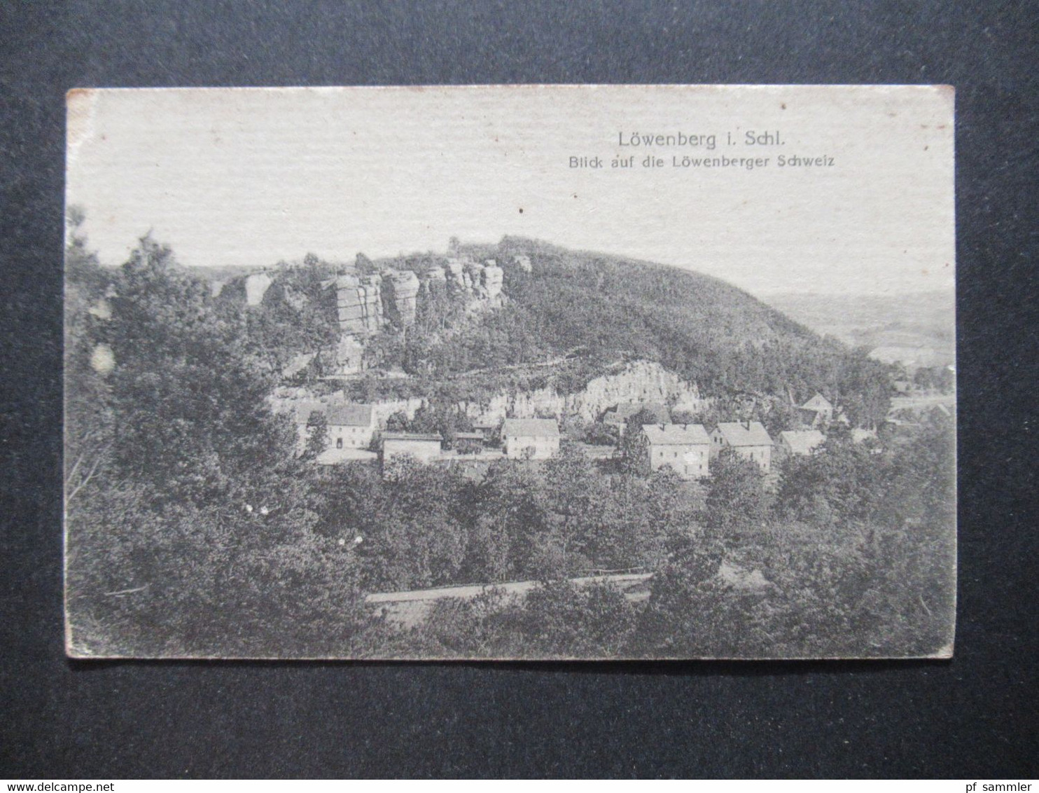 DR Feldpost AK 1.WK 1917 Löwenberg in Schlesien Blick auf die Löwenberger Schweiz weitergeleitet an Pferdelazarett 182