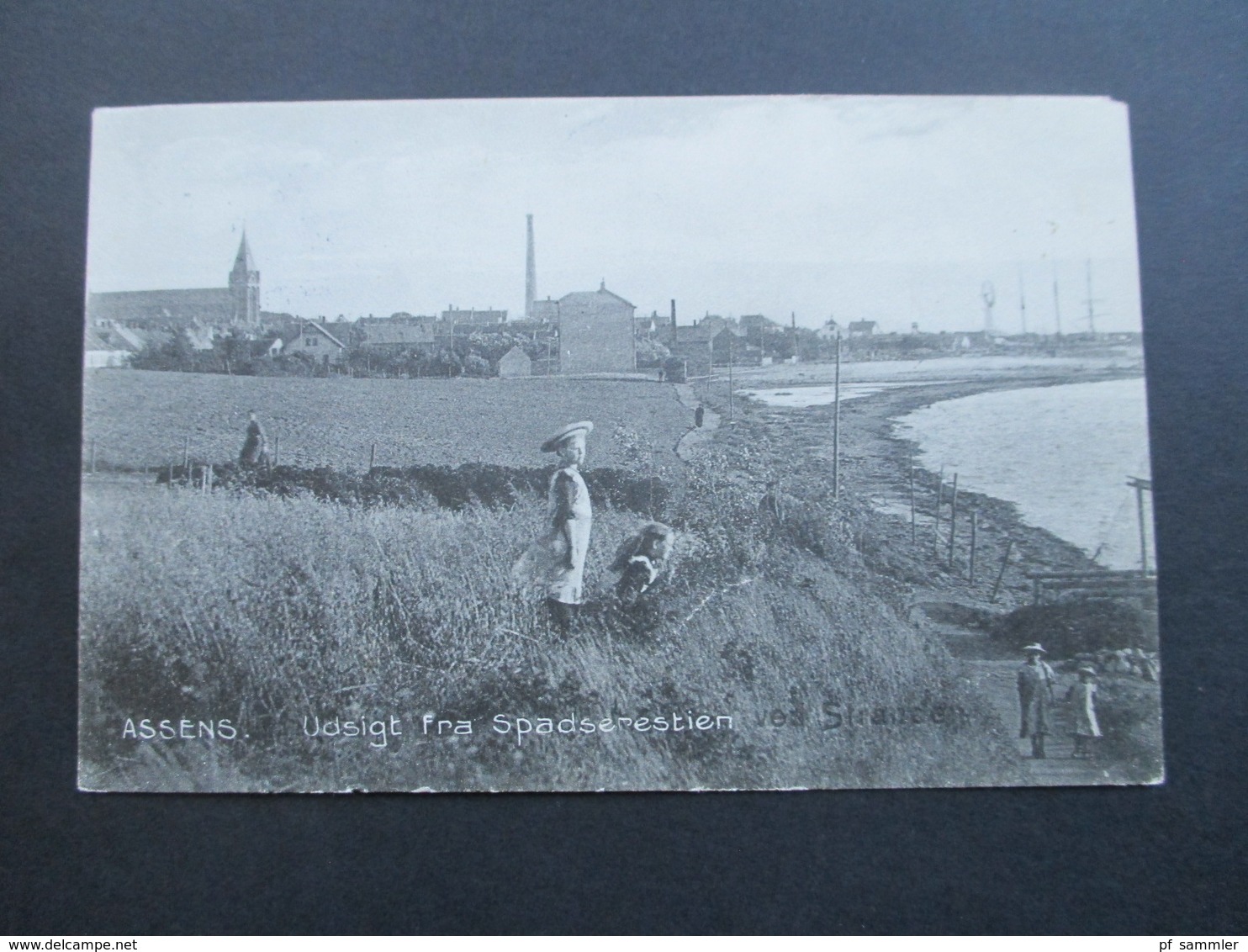 DR Nordschleswig / Dänemark 1911 AK Assens. Udsigt fra Spadserestien. Stempel Norburg (Alsen) Pöhl