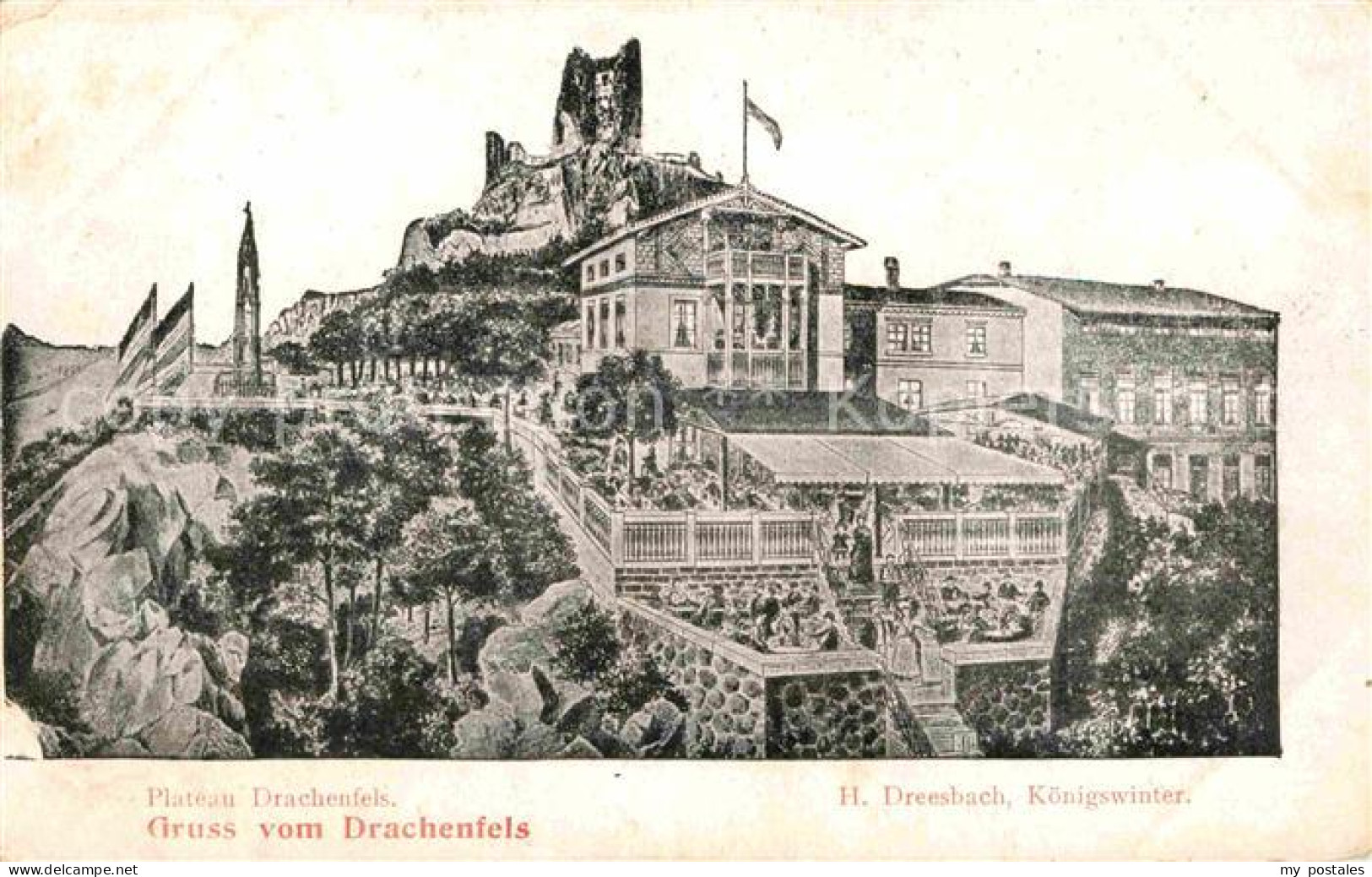 Drachenfels Plateau Drachenfels mit Ruine