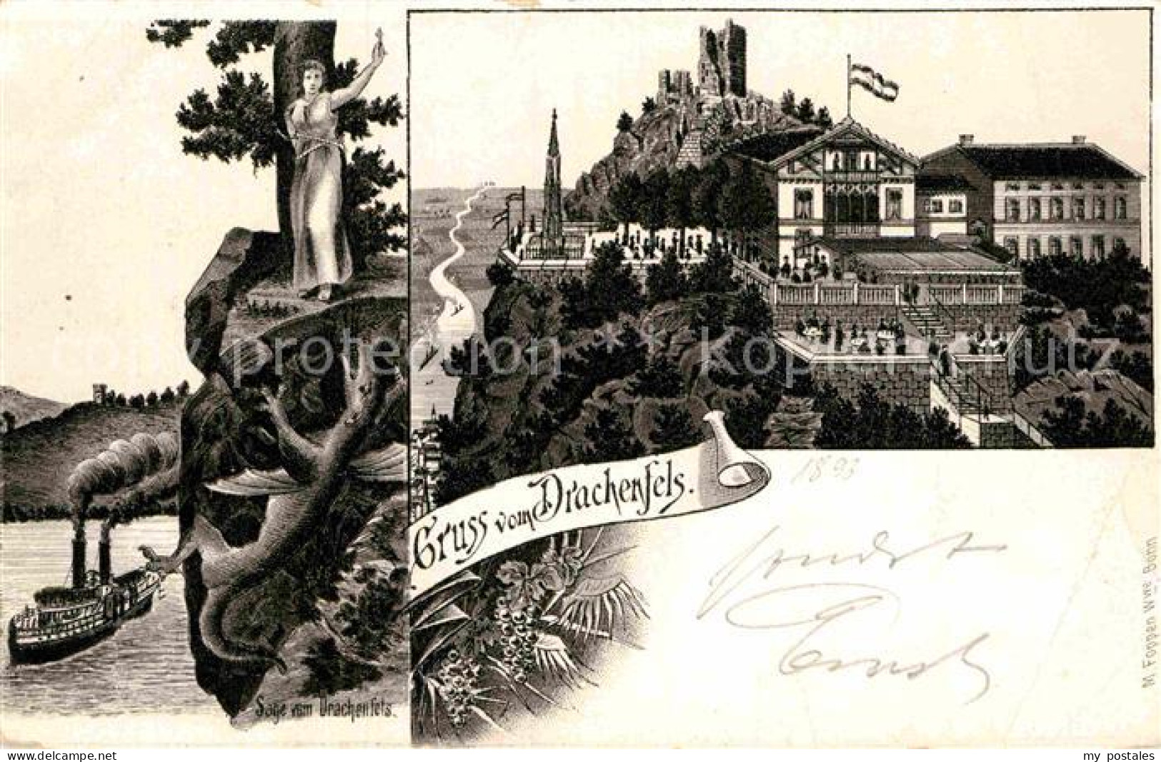 Drachenfels Sage von Drachenfels Damfpfer Schloss