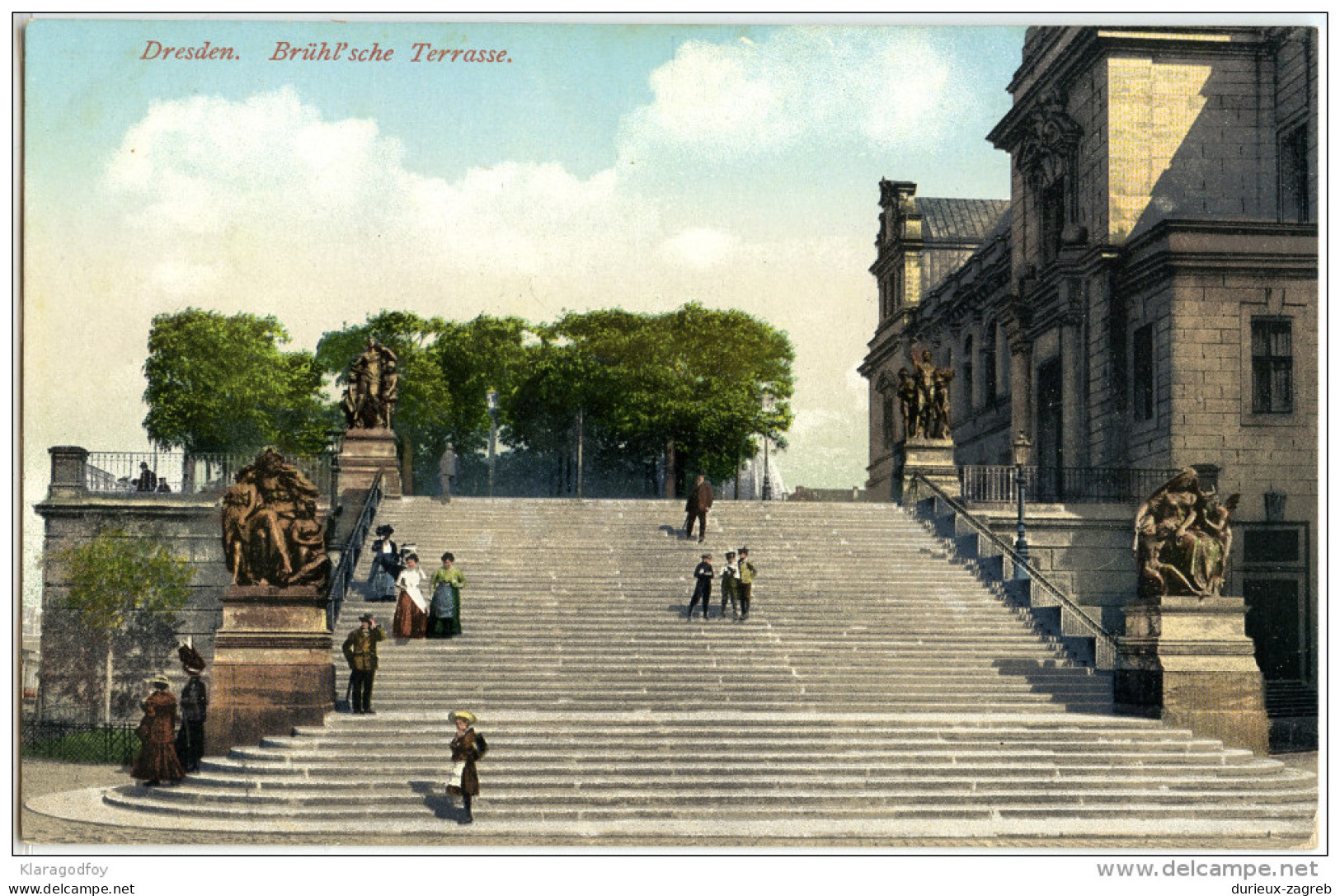 Dresden - Bruhl'sche Terrasse old postcard not travelled bb160201