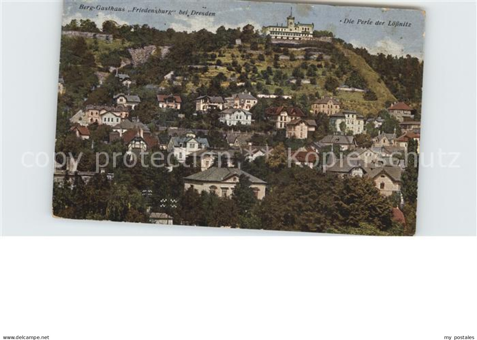 DRESDEN Elbe Berg-Gasthaus Friedensburg Perle der Loessnitz