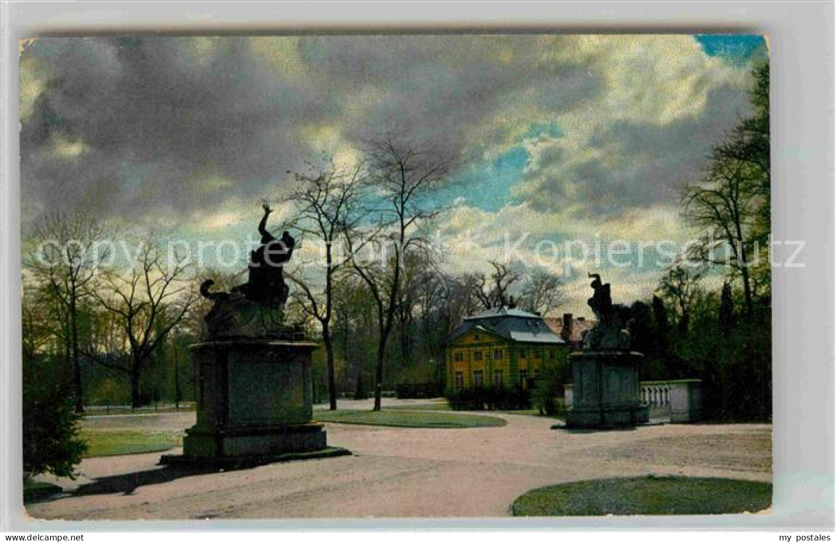 DRESDEN Elbe Grosser Garten mit Statuen