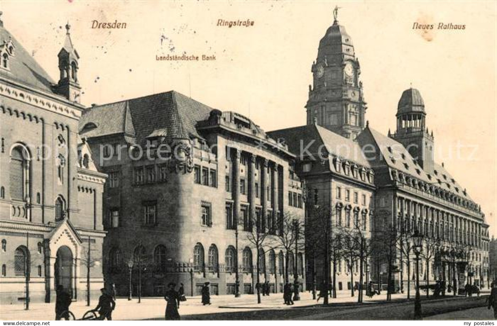 DRESDEN Elbe Ringstrasse Rathaus