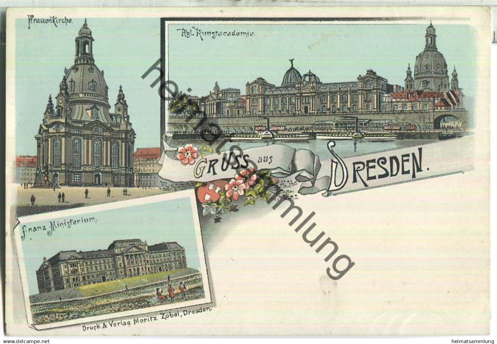 Dresden - Kunstakademie - Frauenkirche - Finanzministerim - Verlag Moritz Zobel Dresden