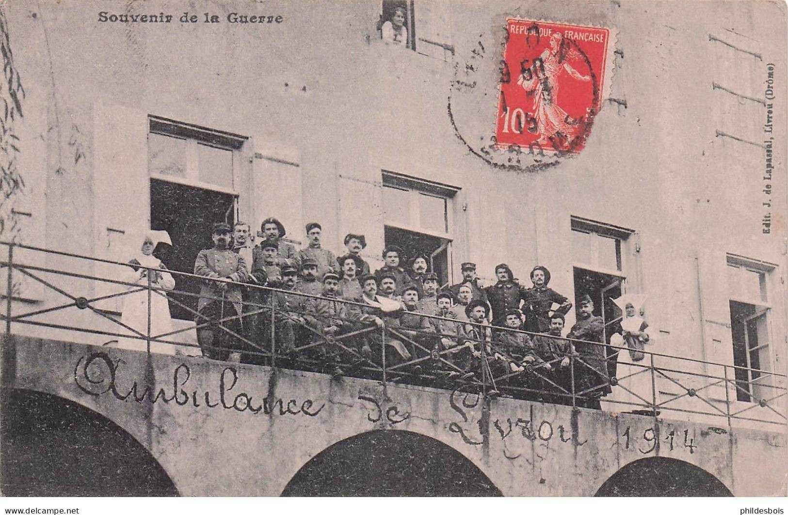 DROME  LIVRON  souvenir de guerre " Ambulance de Livron 1914 "