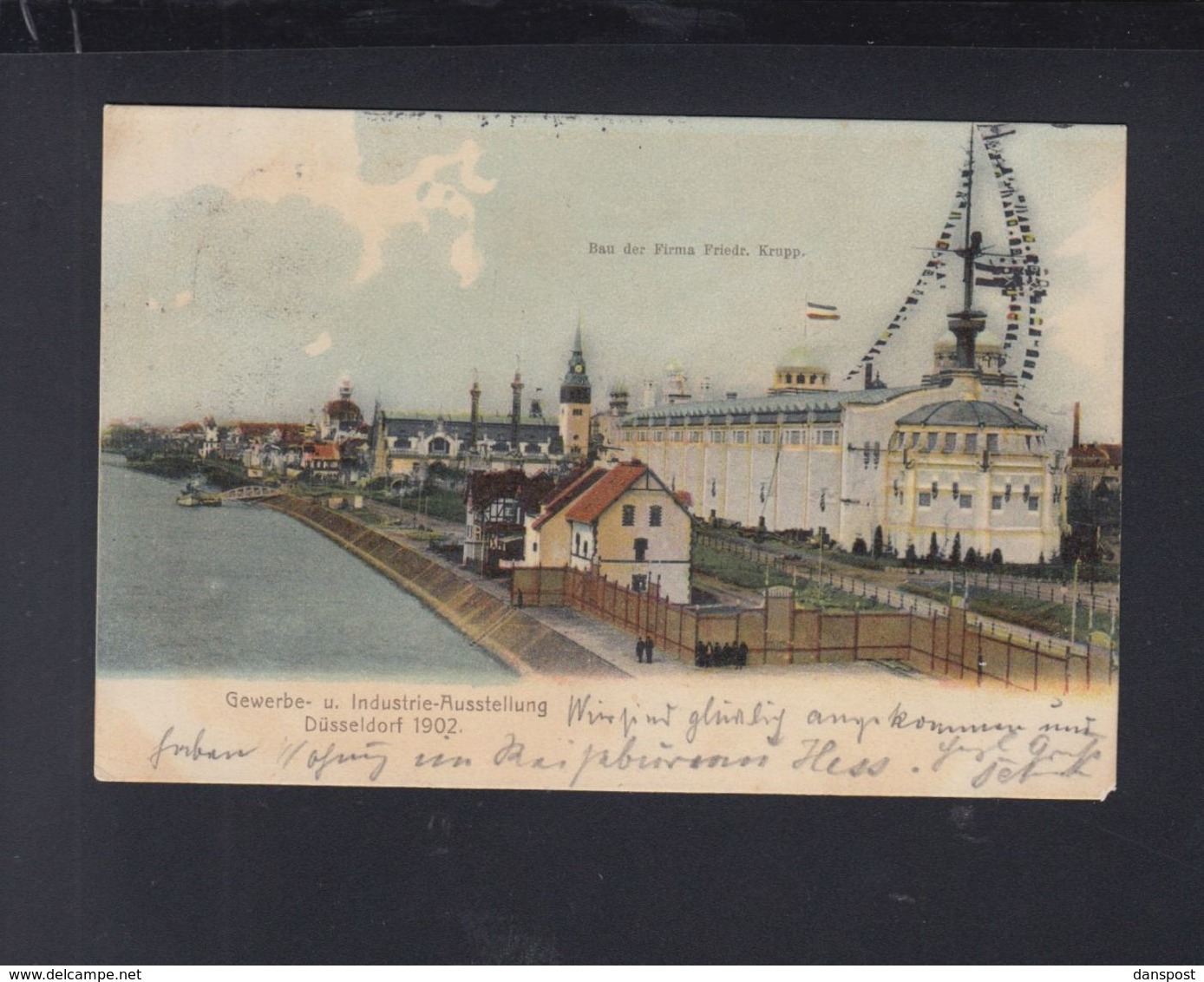 Dt. Reich AK Düsseldorf Ausstellung 1902 Bau der Firma Krupp