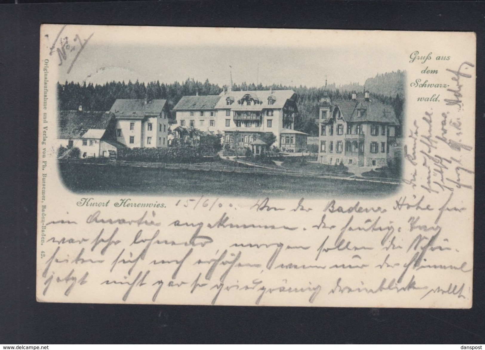Dt. Reich  AK Forbach Herrenwies 1900 gelaufen