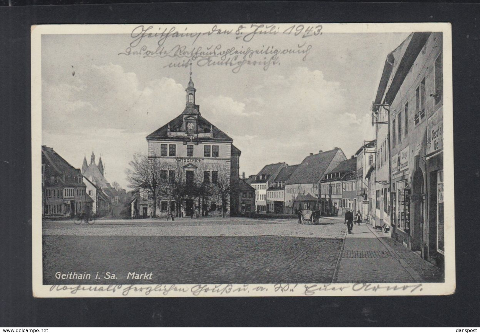 Dt. Reich AK Geithain  Markt Bahnpost