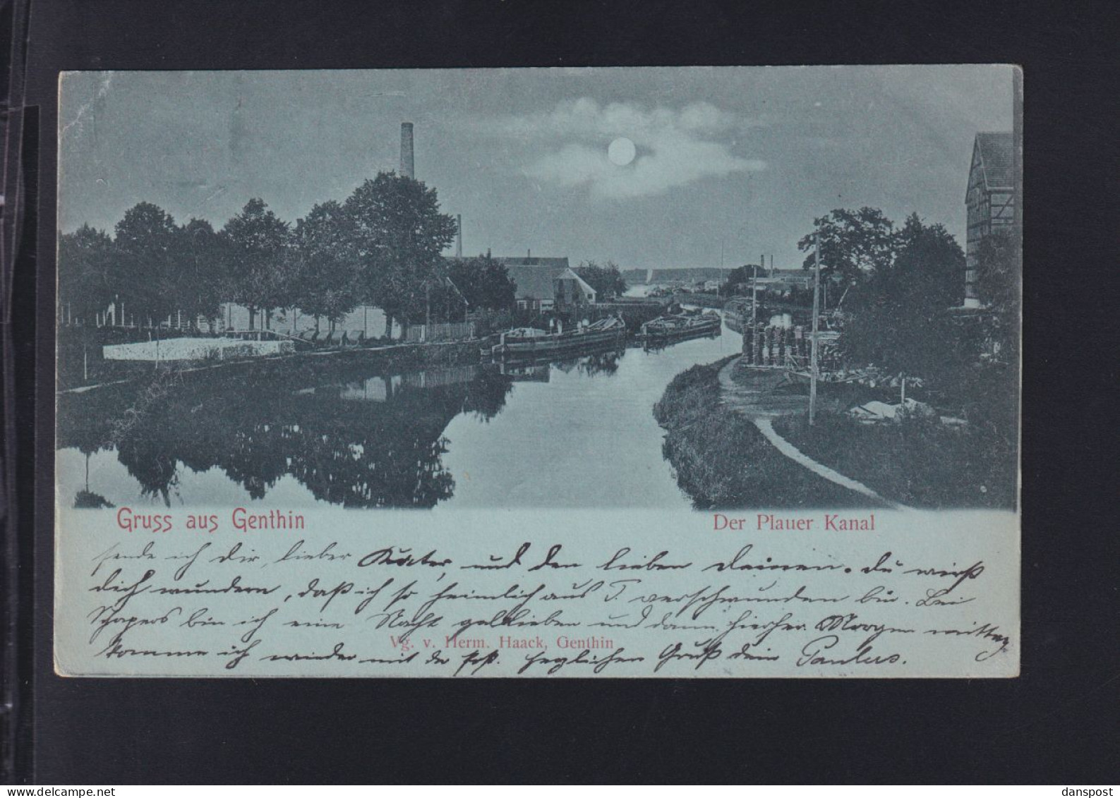 Dt. Reich AK Genthin bei Nacht 1899
