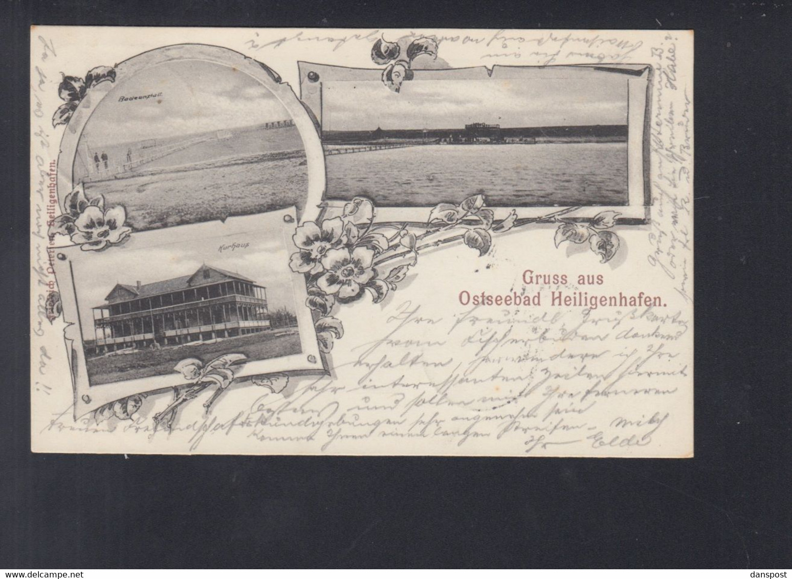 Dt. Reich AK Heiligenhafen 1899 Bahnpost