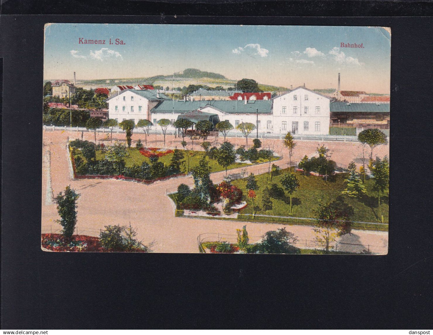 Dt. Reich AK Kamenz Bahnhof 1918