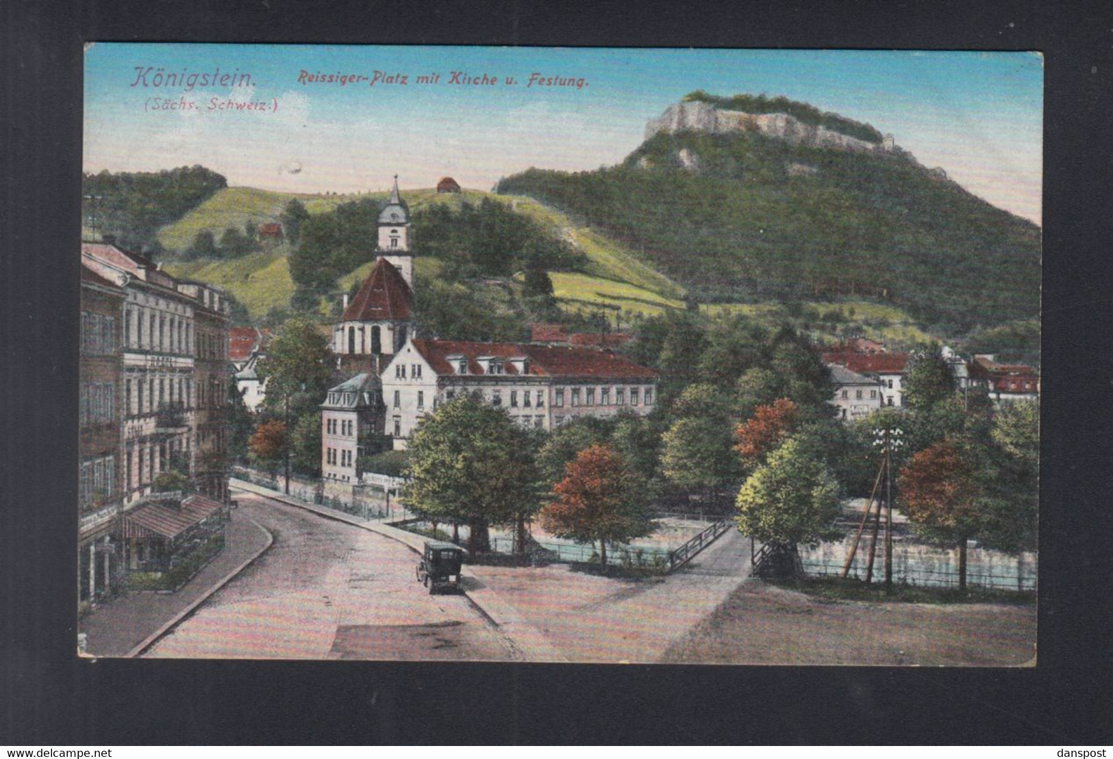 Dt. Reich AK Königstein Bahnpost 1917
