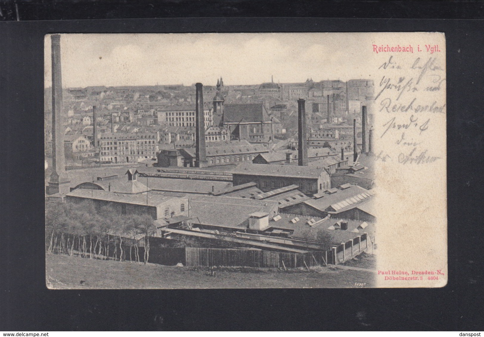 Dt. Reich AK Reichenbach i. V. Lochung Perfin