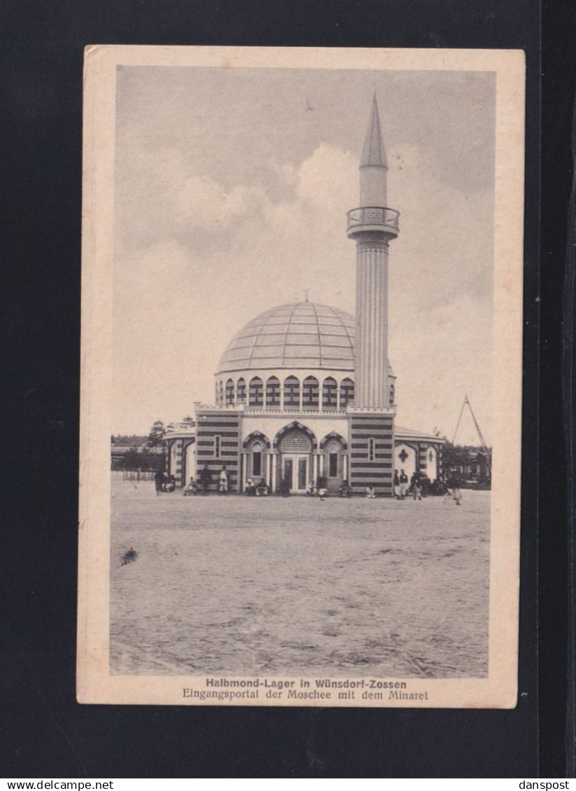 Dt. Reich AK Wünsdorf Zossen Halbmond Lager Moschee 1915