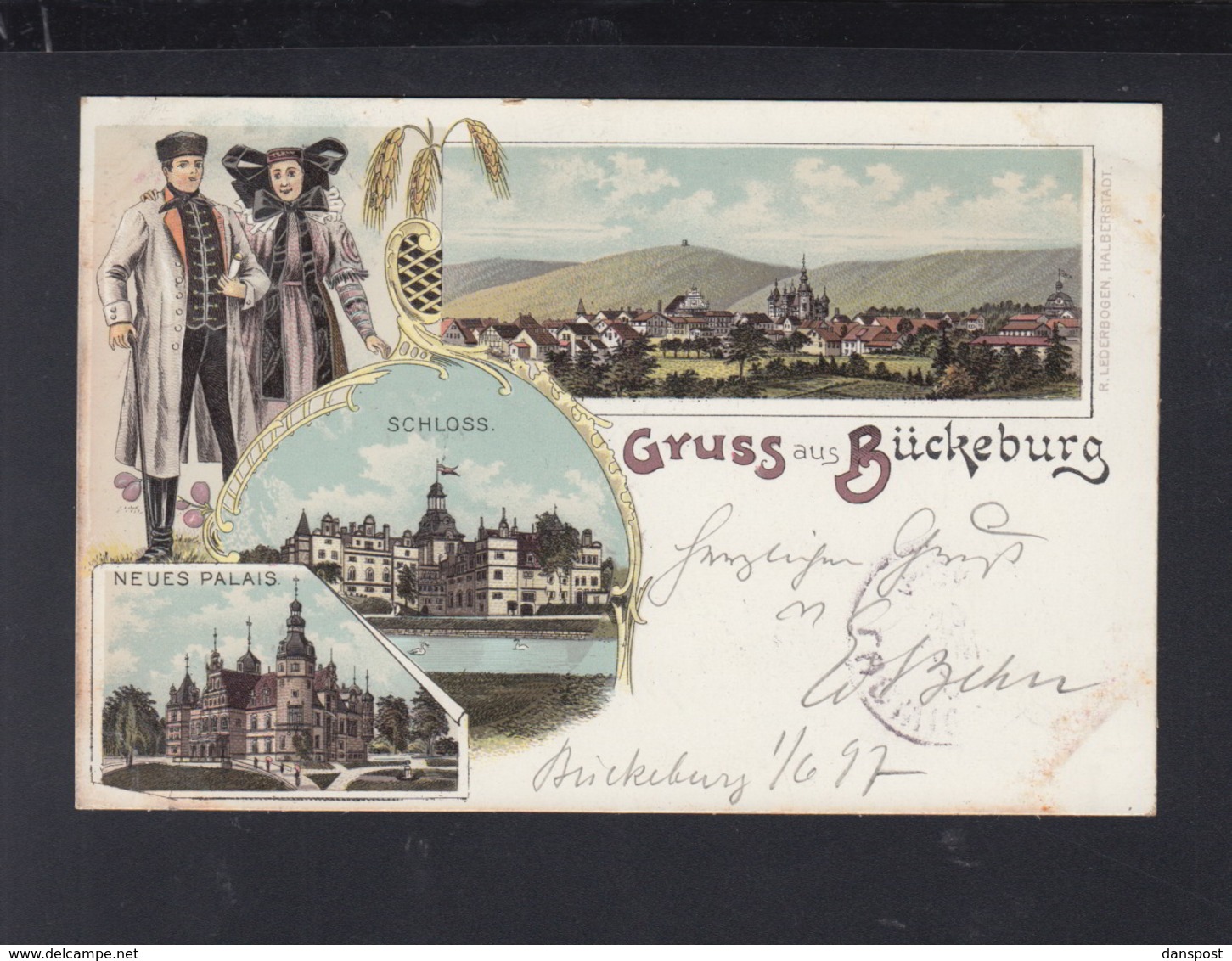 Dt. Reich Litho-AK Gruß aus Bückeburg 1897
