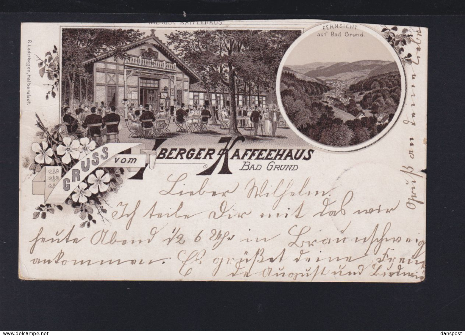 Dt. Reich Litho Bad Grund angeschnitten