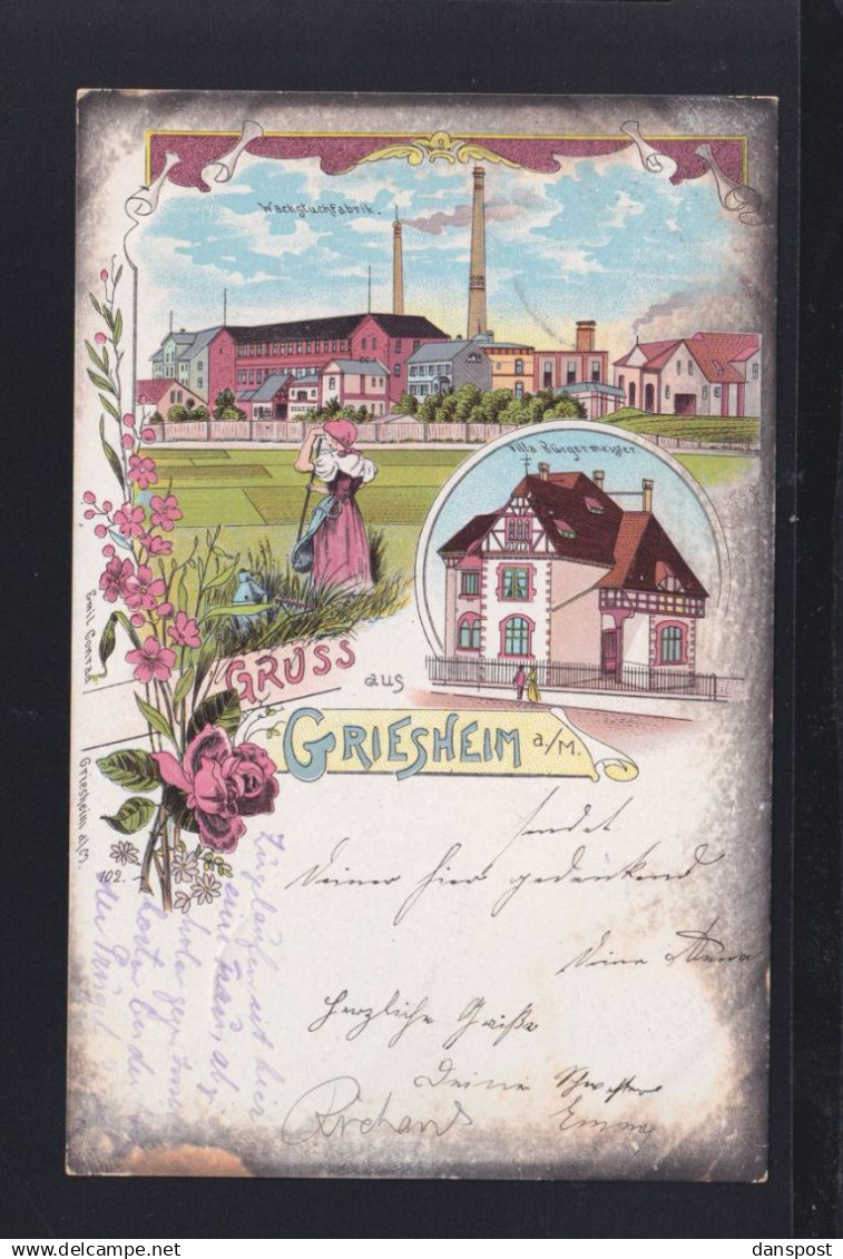 Dt. Reich Litho Griesheim Wachstuchfabrik 1903