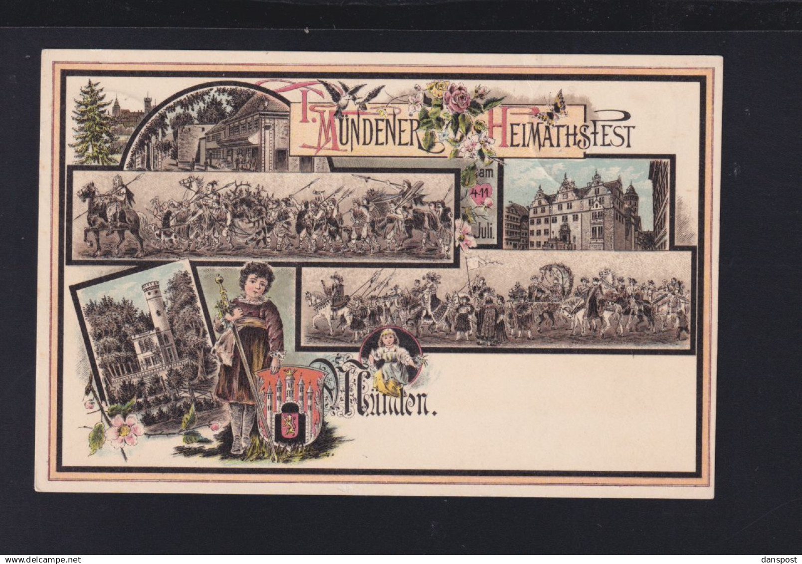 Dt. Reich Litho Hannoversch Münden Heimatfest 1897
