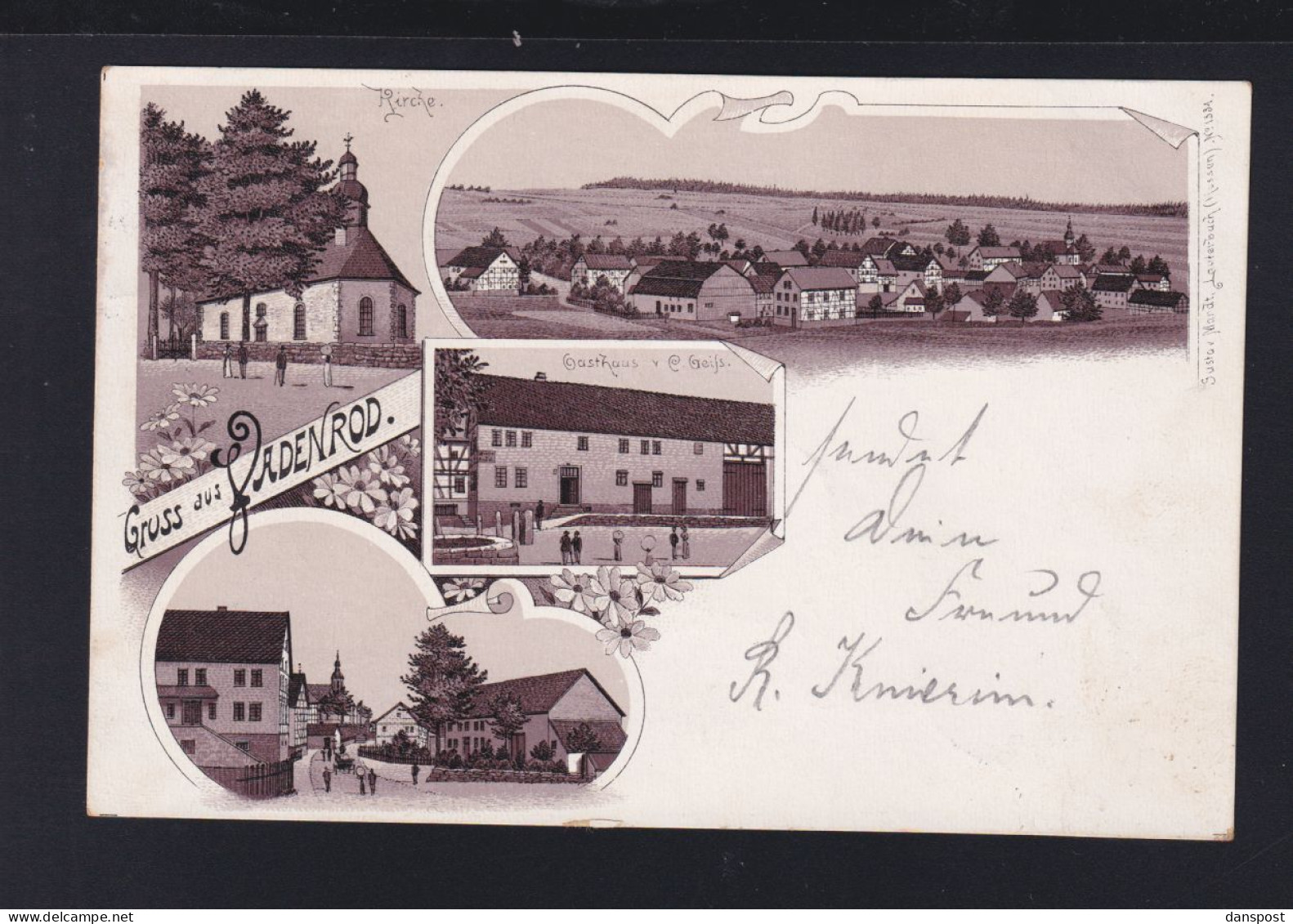 Dt. Reich litho Vadenrod Schwalmtal 1899