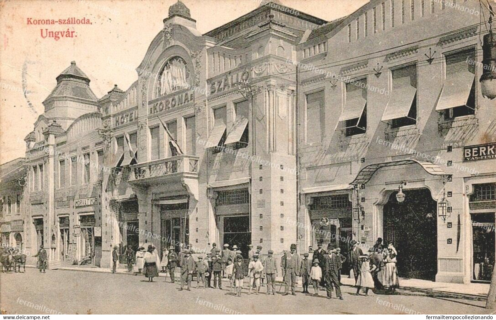 du184 cartolina cpa ungvar korona szalloda ukraine ucraina