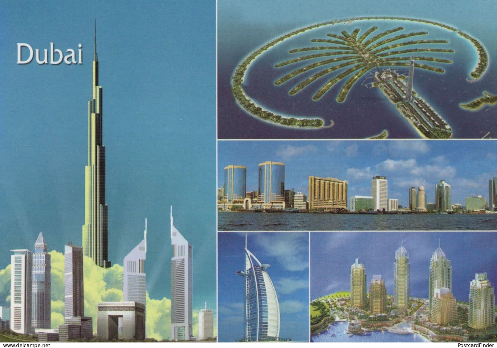 Dubai Aerial Multi Views 1990s Middle East Stunning Arabic Postcard