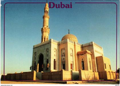 PC U.A.E. DUBAI, MOSQUE, SHAIK MAKTOUM PALACE, REAL PHOTO POSTCARD (b16420)