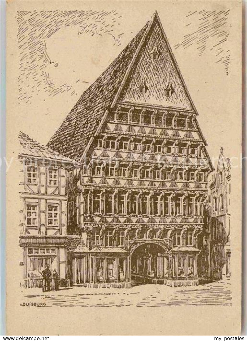 Duisburg Ruhr Knochenhauer Amtshaus Zeichnung Wolfgang von Duisburg Kuenstlerkar