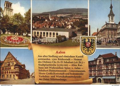Aalen Blumenuhr Panorama Kirche Rathaus Schubart Heimatmuseum