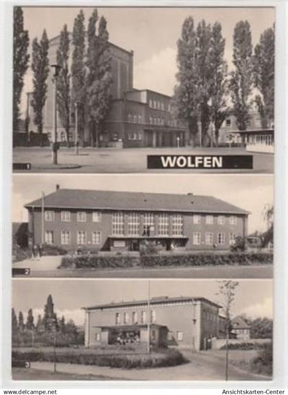 39096114 - Wolfen mit Theater der Werktaetigen, Bahnhof u. Filmtheater ungelaufen  Sehr gut erhalten.
