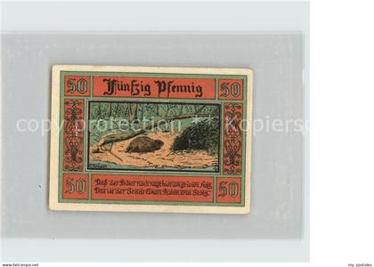 Aken Elbe 50 Pfennig Gutschein Burg Biber