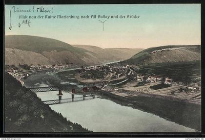AK Alf Bullay, Blick von der Ruine Marienburg