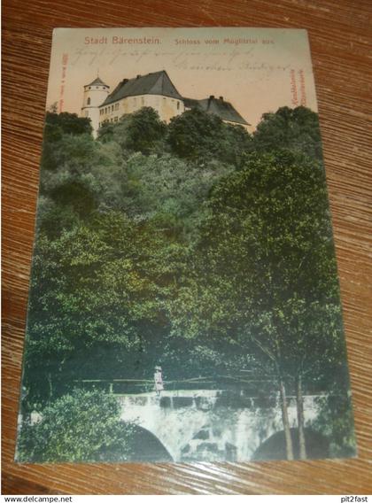 alte AK - Stadt Bärenstein , 1905 , Schloss vom Müglitztal , b. Altenberg ,  Ansichtskarte !!